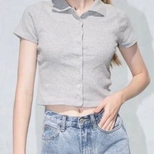 ✨BNWOT Brandy Melville / John Galt Grey Caroline Top